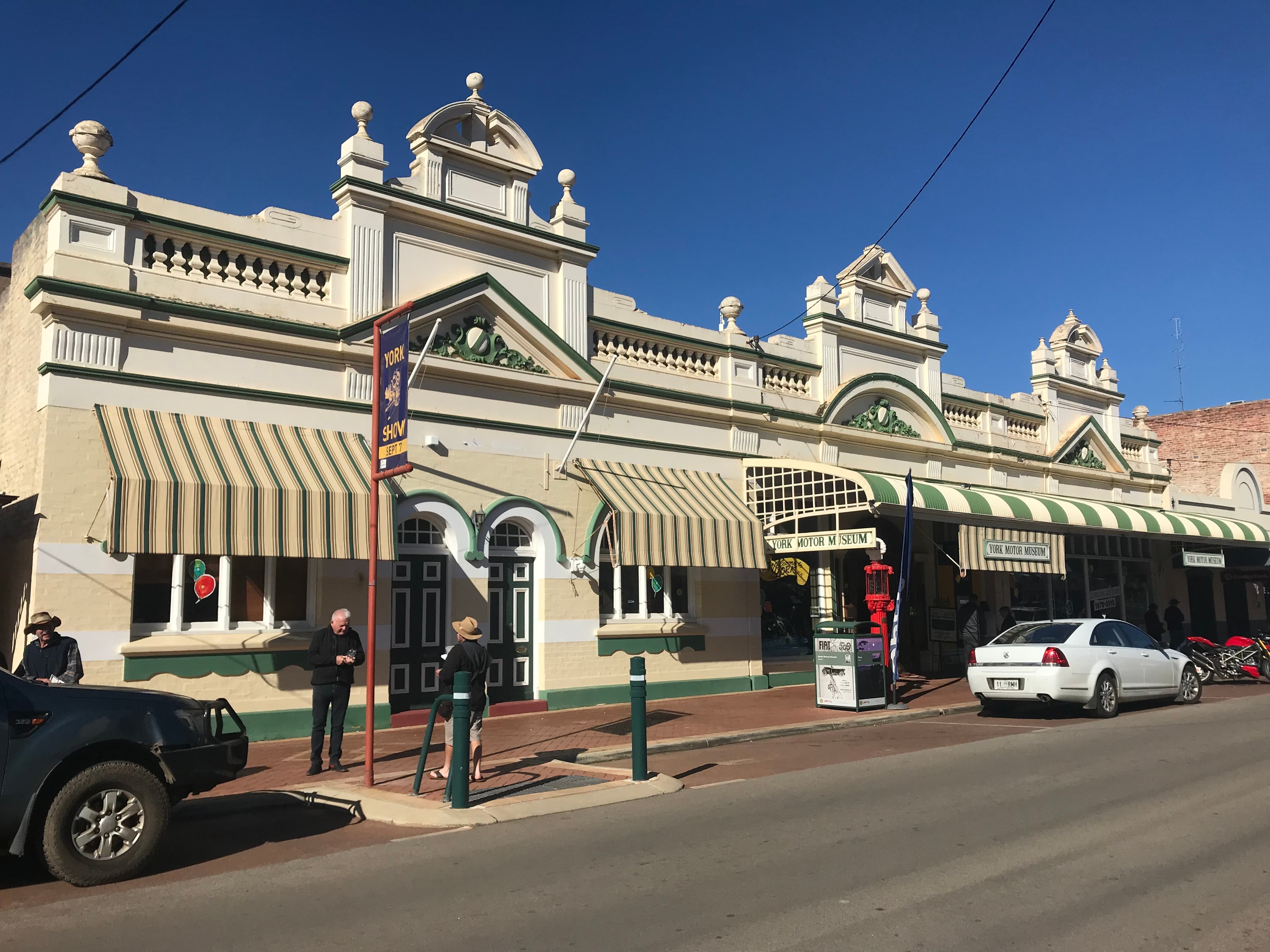 The York Motor Museum's heritage shopfront on Avon Terrace in York, Western Australia.